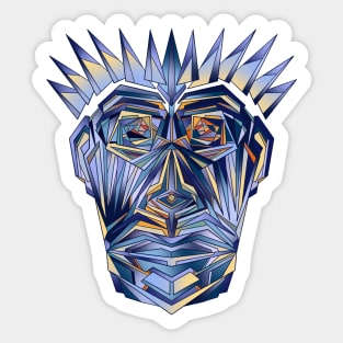 Abstract blue face with crown of thorns Sticker